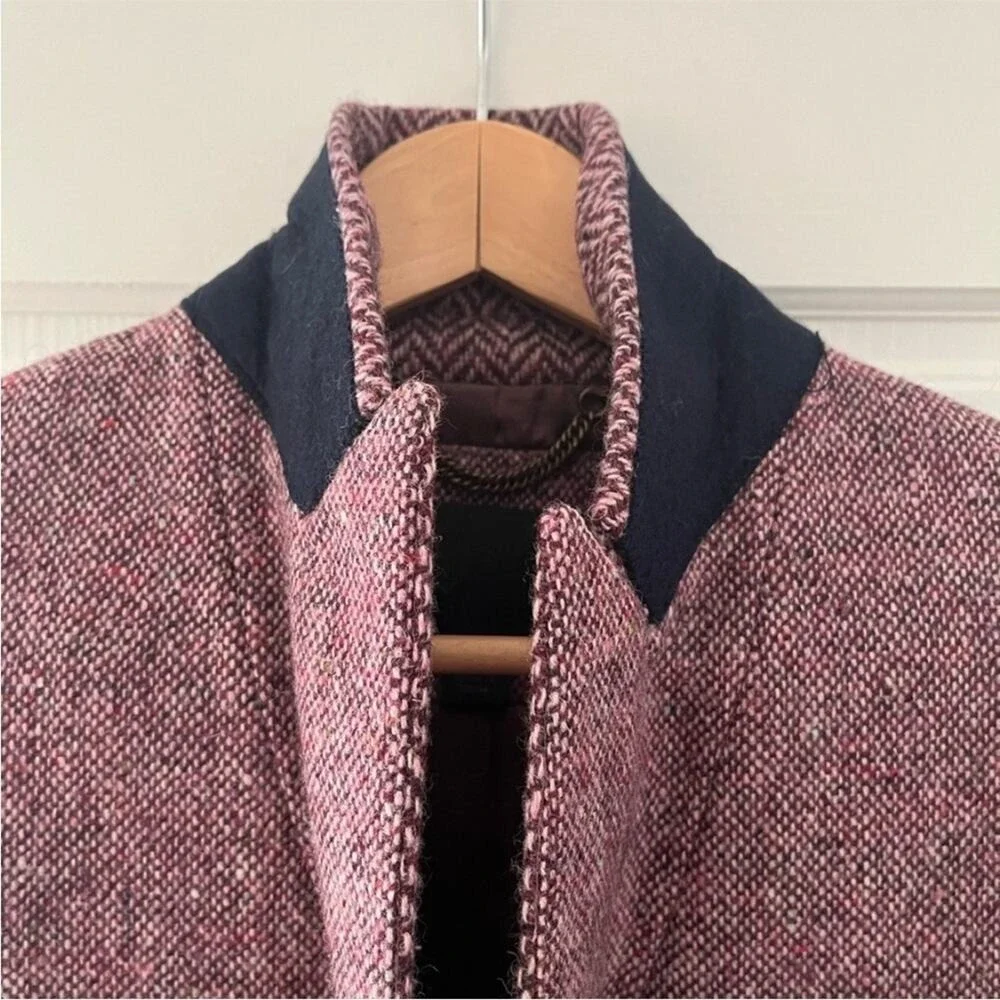 J.Crew Collection Irish Tweed Herringbone Wool Coat John Hanly Size 6